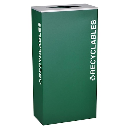 Hot House Designs 17 Gallon Rectangular Recycling Receptacle, Emerald HO3510532